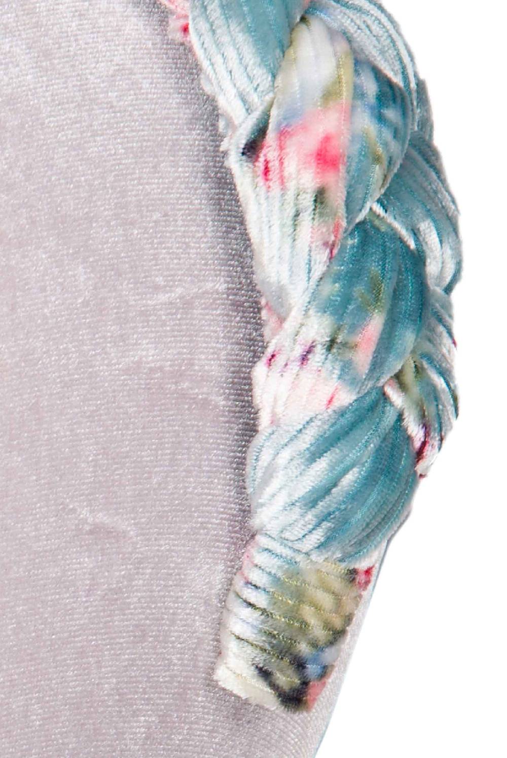 Luisa Beccaria Fascia Per Capelli Intrecciata Con Boccioli Di Rose Di Velluto Blu