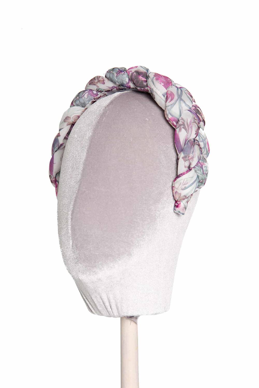 Luisa Beccaria Fascia Per Capelli Intrecciata In Chiffon Di Seta Floreale