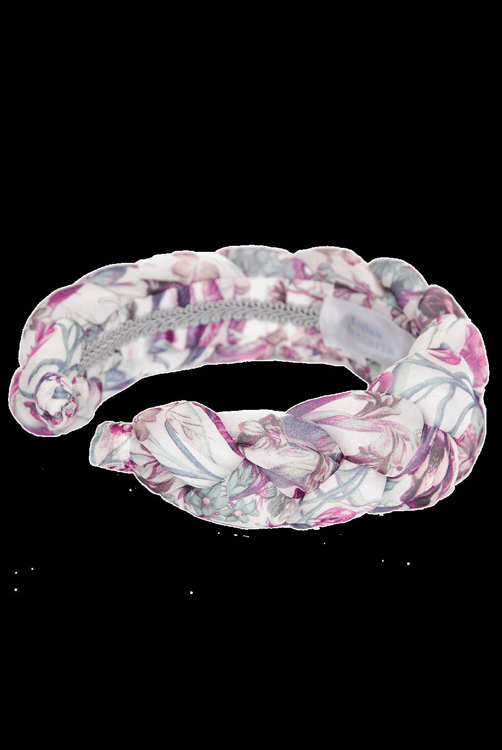 Luisa Beccaria Fascia per capelli intrecciata in chiffon di seta floreale