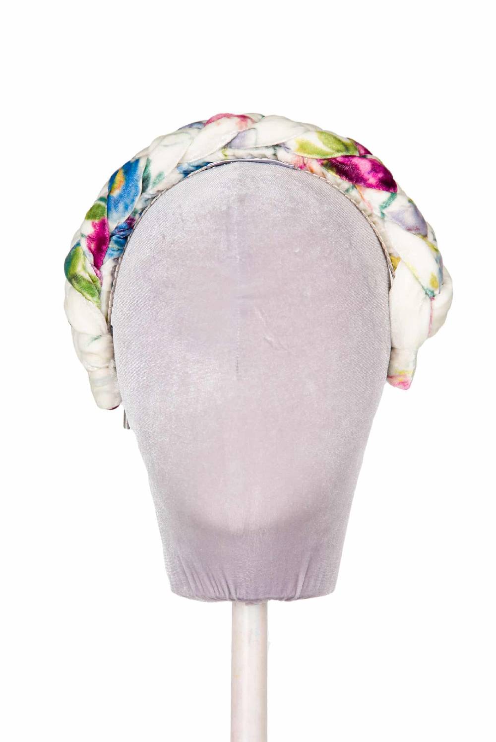 Luisa Beccaria Fascia Per Capelli Intrecciata In Velluto Macro Anemoni