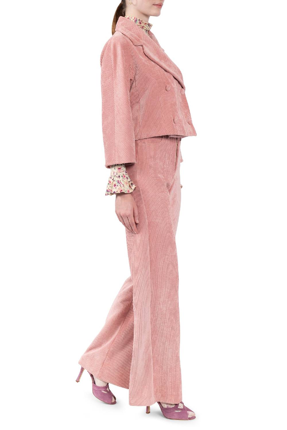 Luisa Beccaria Giacca Corta Doppiopetto In Velluto A Coste