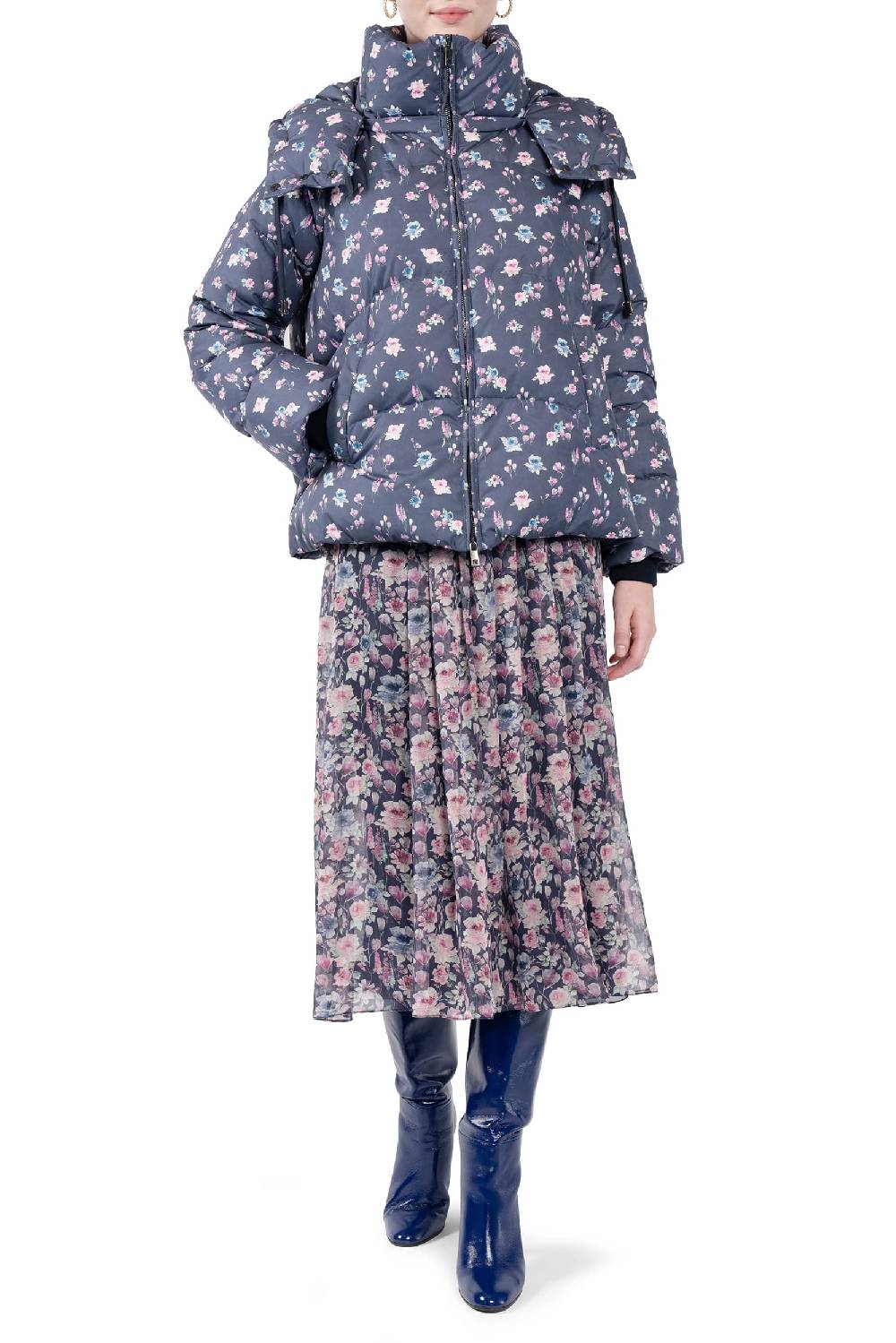 Luisa Beccaria Giacca Imbottita Con Stampa Floreale