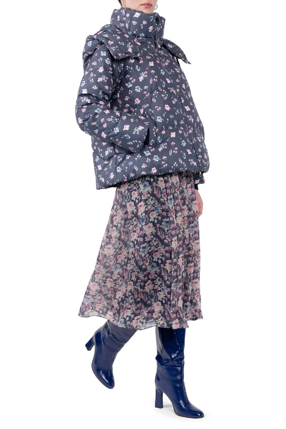 Luisa Beccaria Giacca Imbottita Con Stampa Floreale