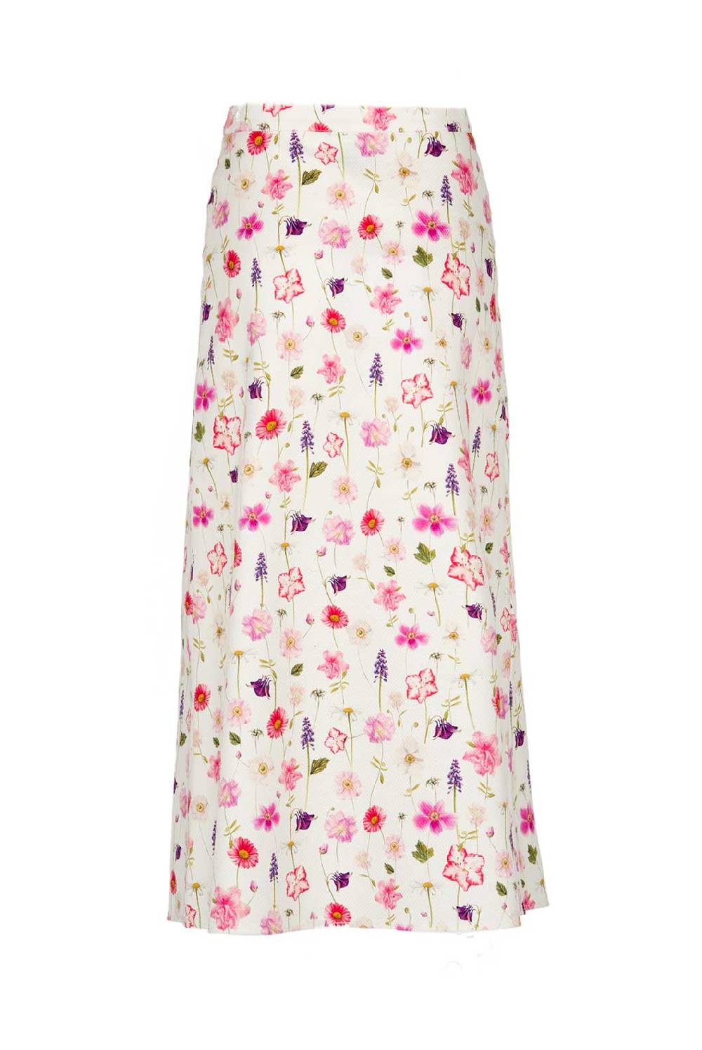 Luisa Beccaria Gonna Bottoncini In Piquet Stampato Floreale In Cotone