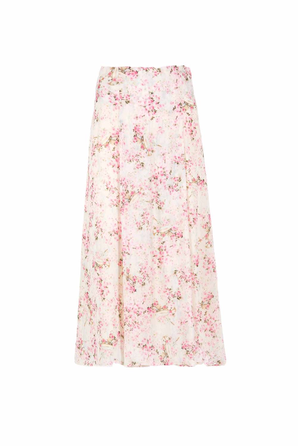 Luisa Beccaria Gonna in georgette con stampa boccioli di rosa