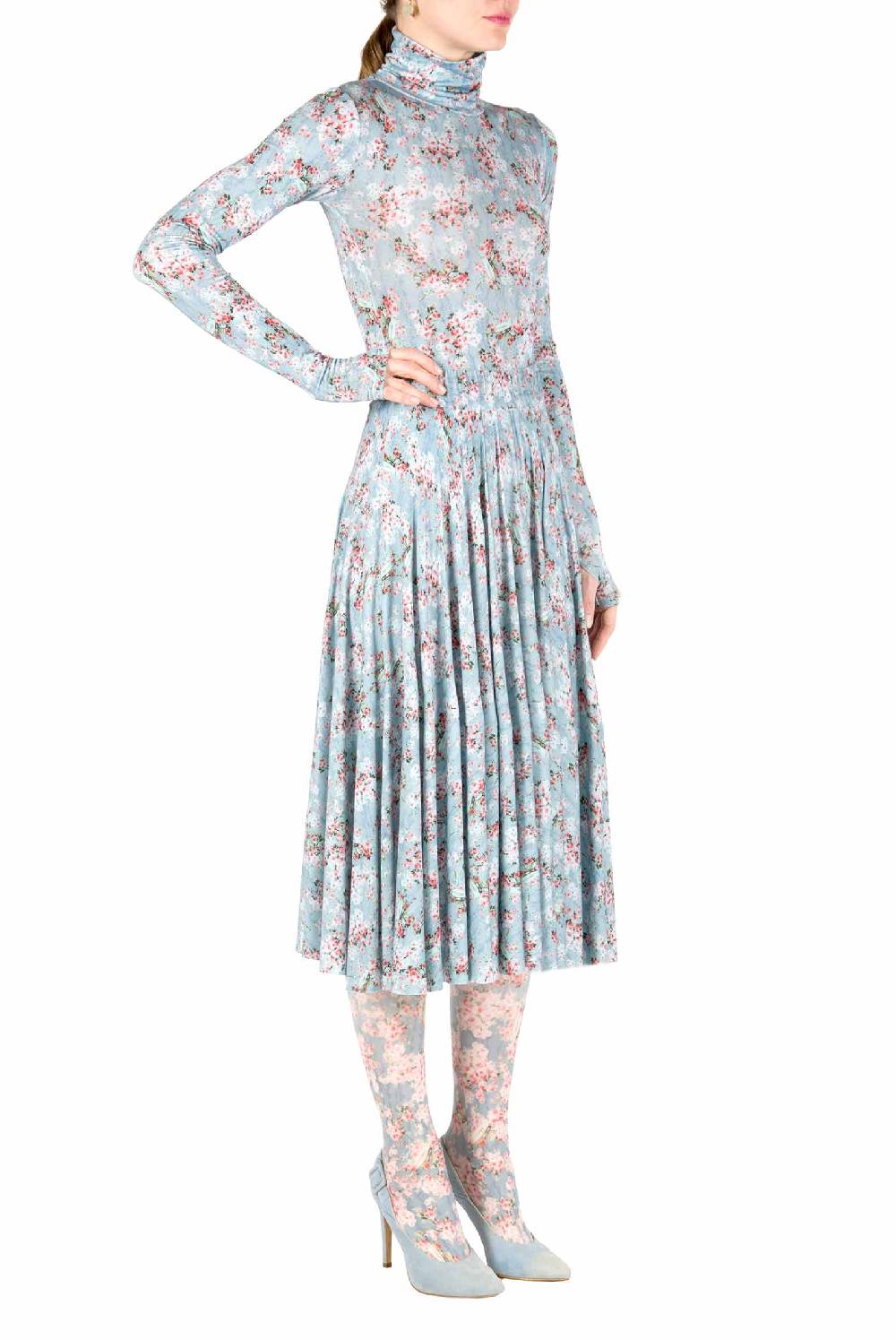 Luisa Beccaria Gonna In Jersey Con Stampa Boccioli Di Rosa