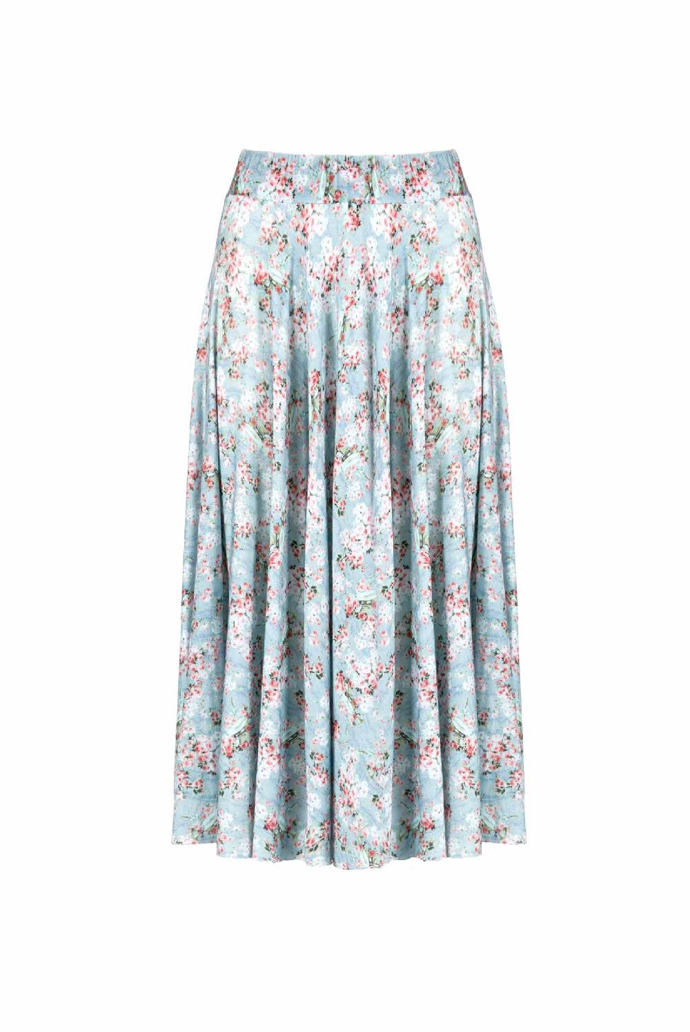 Luisa Beccaria Gonna in jersey con stampa boccioli di rosa