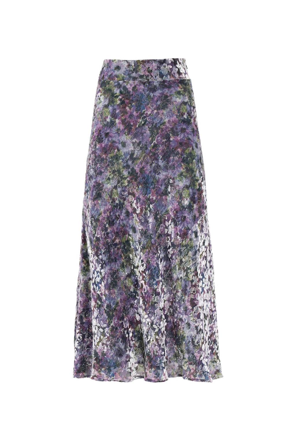 Luisa Beccaria Gonna in velluto devoré stampato floreale