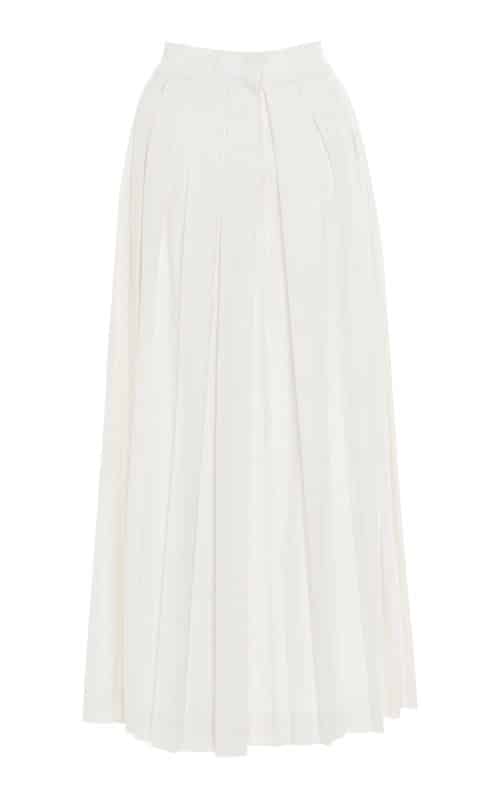 Luisa Beccaria Gonna Longuette A Pieghe In Misto Lino