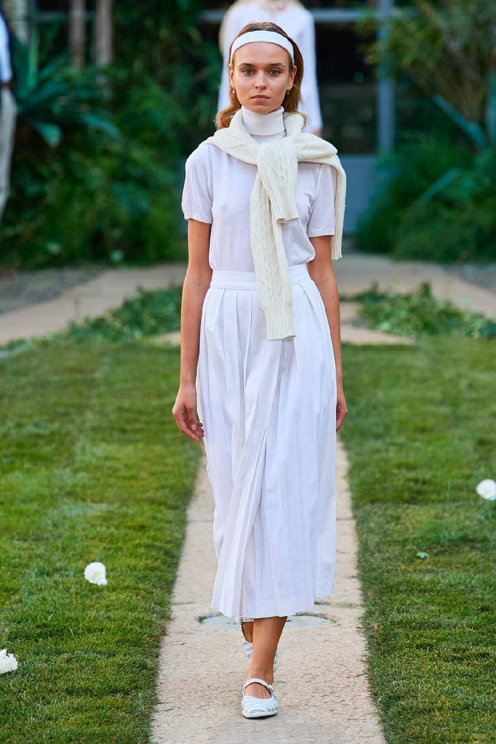 Luisa Beccaria Gonna Longuette A Pieghe In Misto Lino