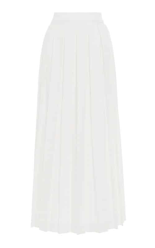 Luisa Beccaria Gonna longuette a pieghe in misto lino