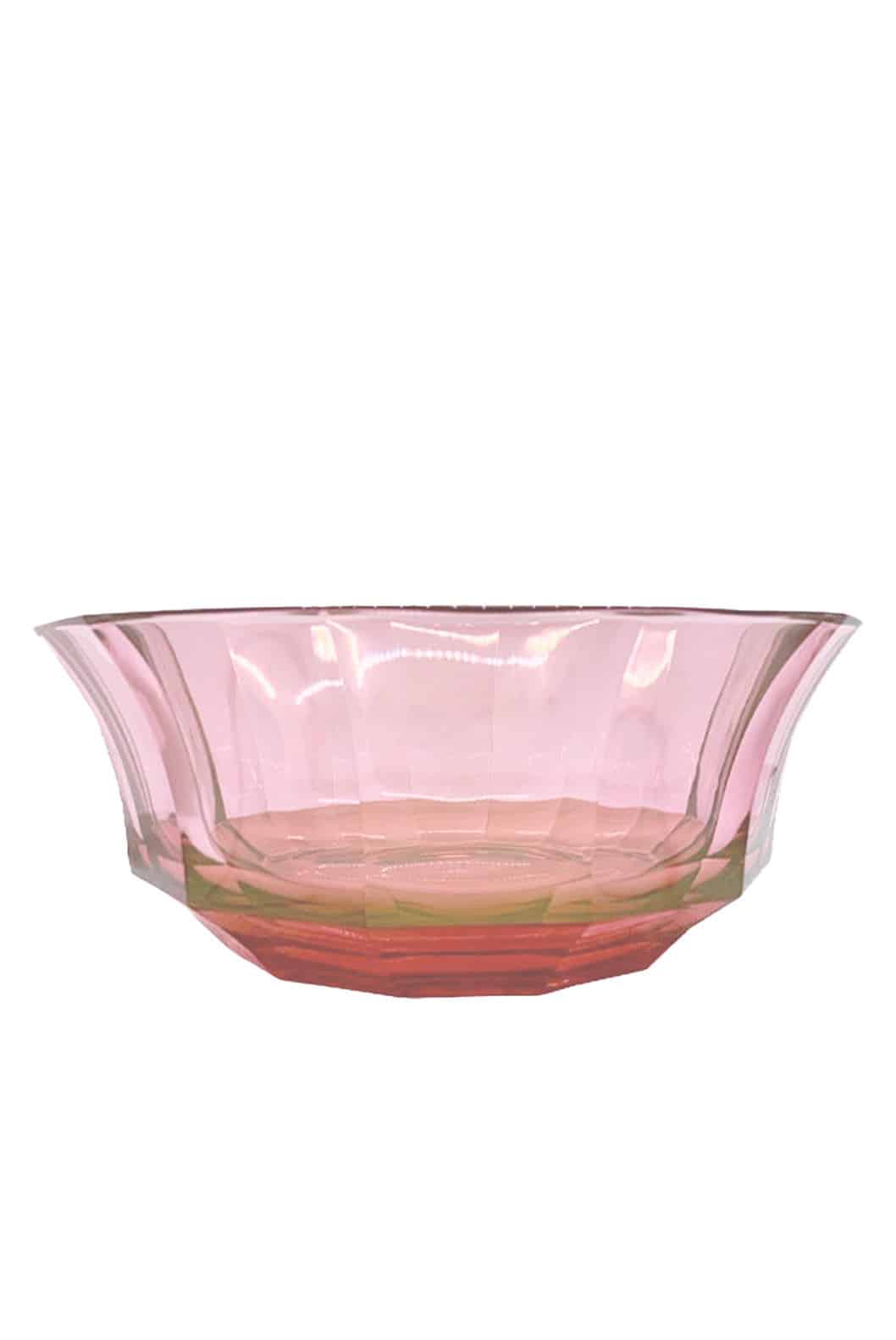 Luisa Beccaria Insalatiera Di Cristallo Sfaccettato Colore Rosso Al Rosa