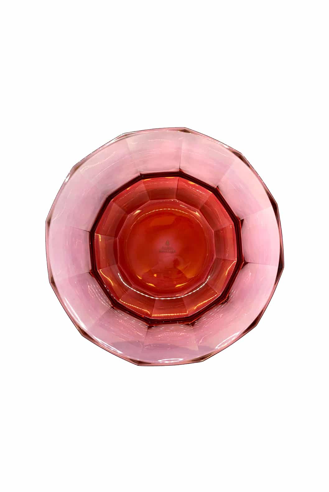 Luisa Beccaria Insalatiera Di Cristallo Sfaccettato Colore Rosso Al Rosa