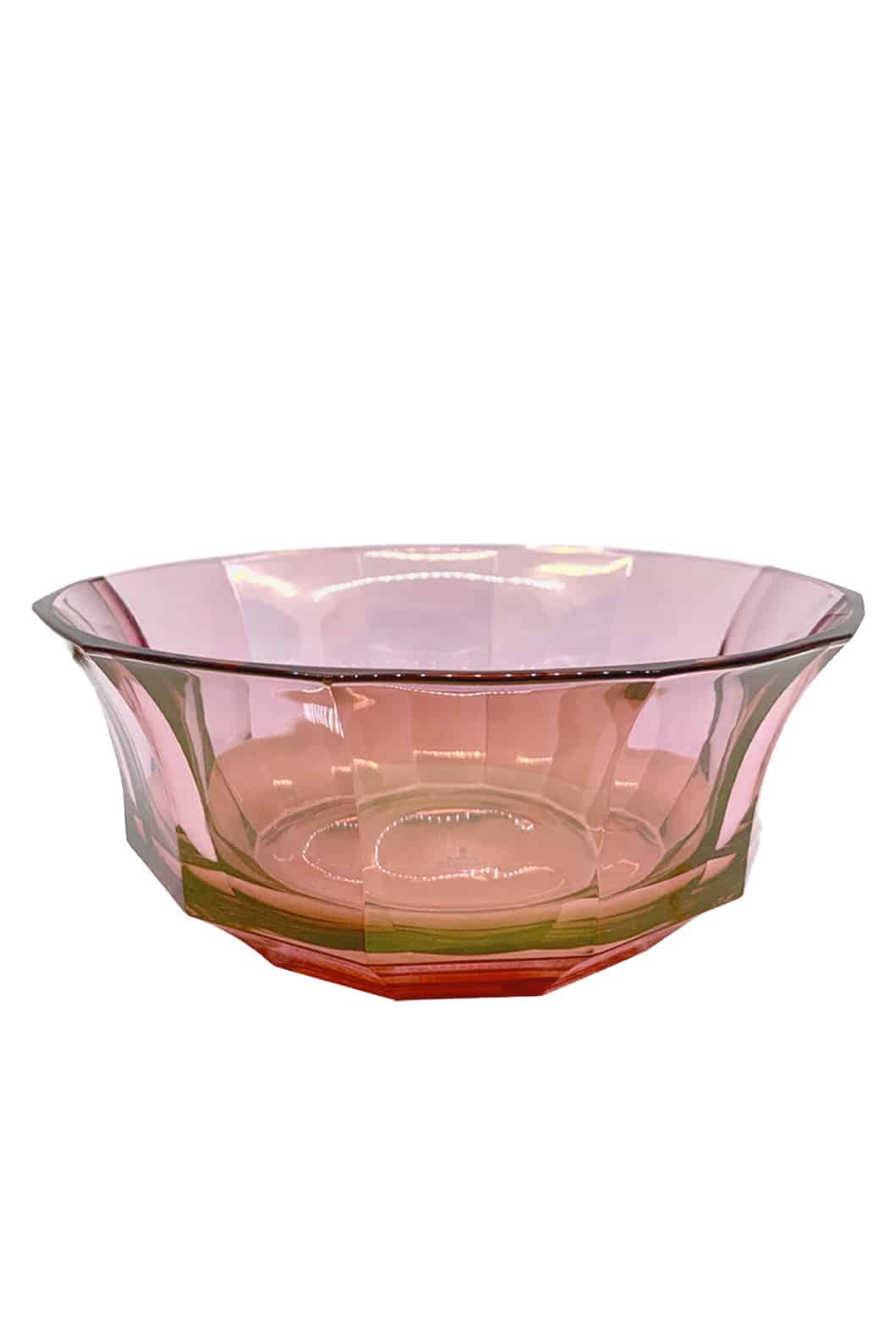 Luisa Beccaria Insalatiera Di Cristallo Sfaccettato Colore Rosso Al Rosa