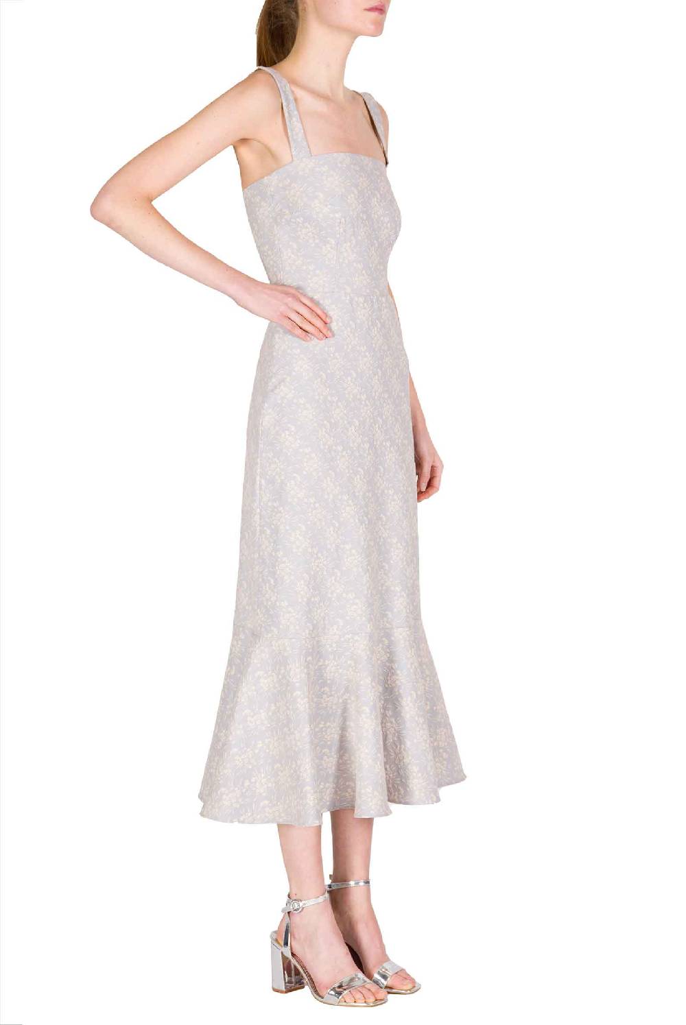 Luisa Beccaria Abito A Balze In Jacquard Floreale