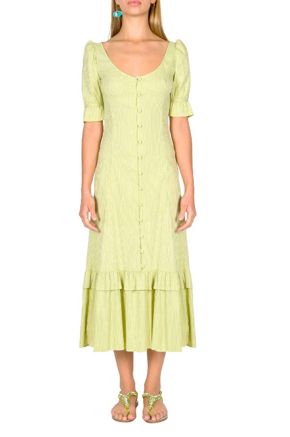 Luisa Beccaria Abito A Righe Con Volant