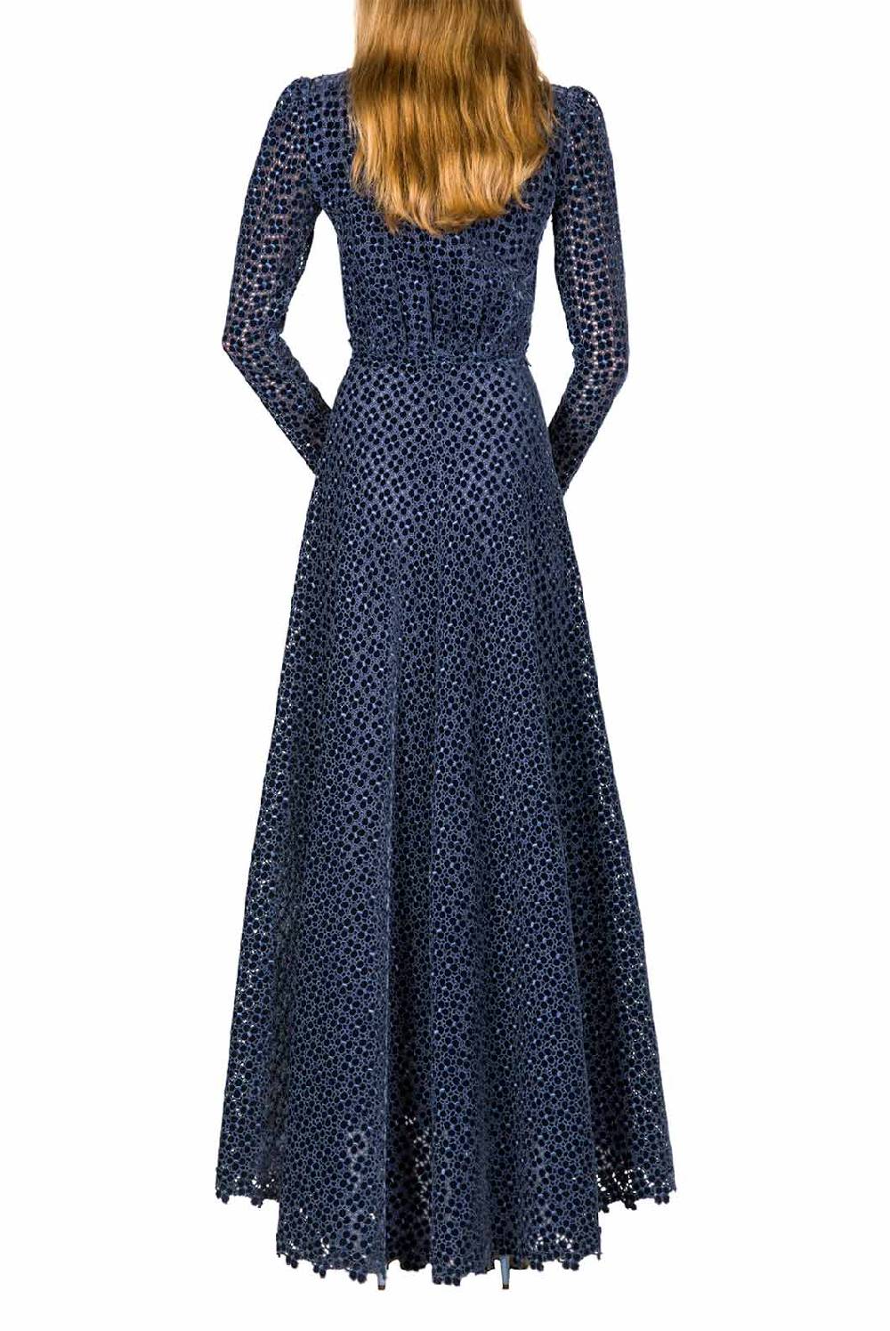 Luisa Beccaria Abito Bottoncino Ricamato Floreale