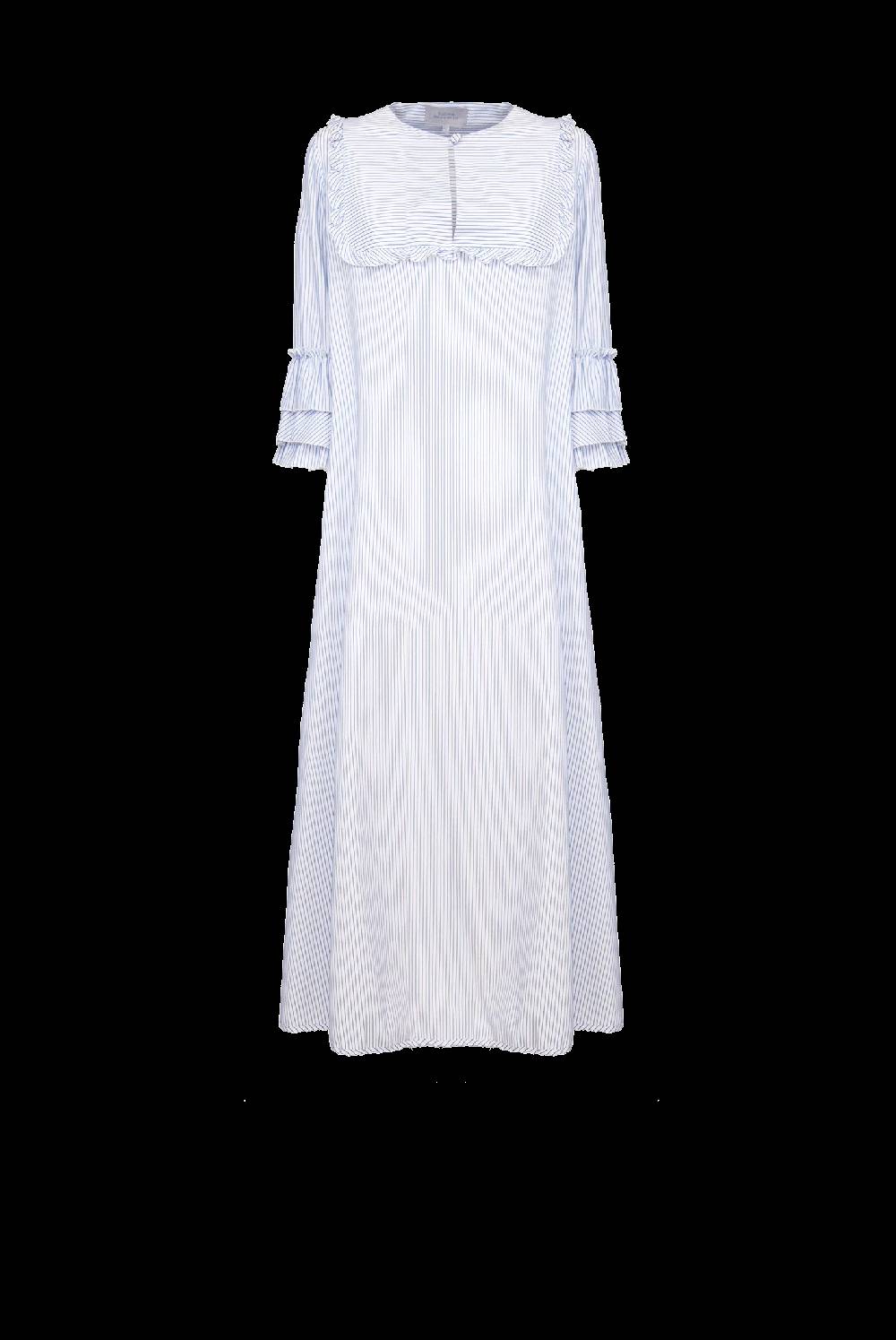 Luisa Beccaria Abito caftano a righe blu / bianche