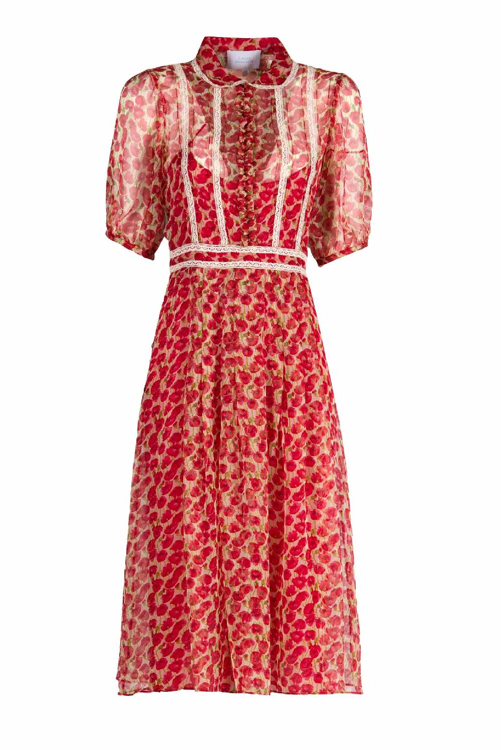 Luisa Beccaria Abito chemisier con micro papaveri