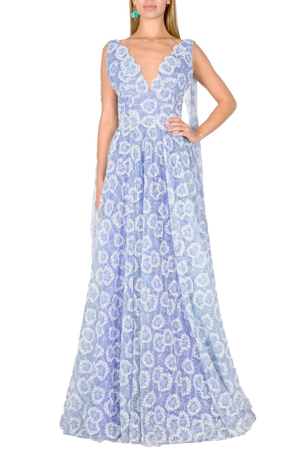 Luisa Beccaria Abito Con Ricami Di Fiori