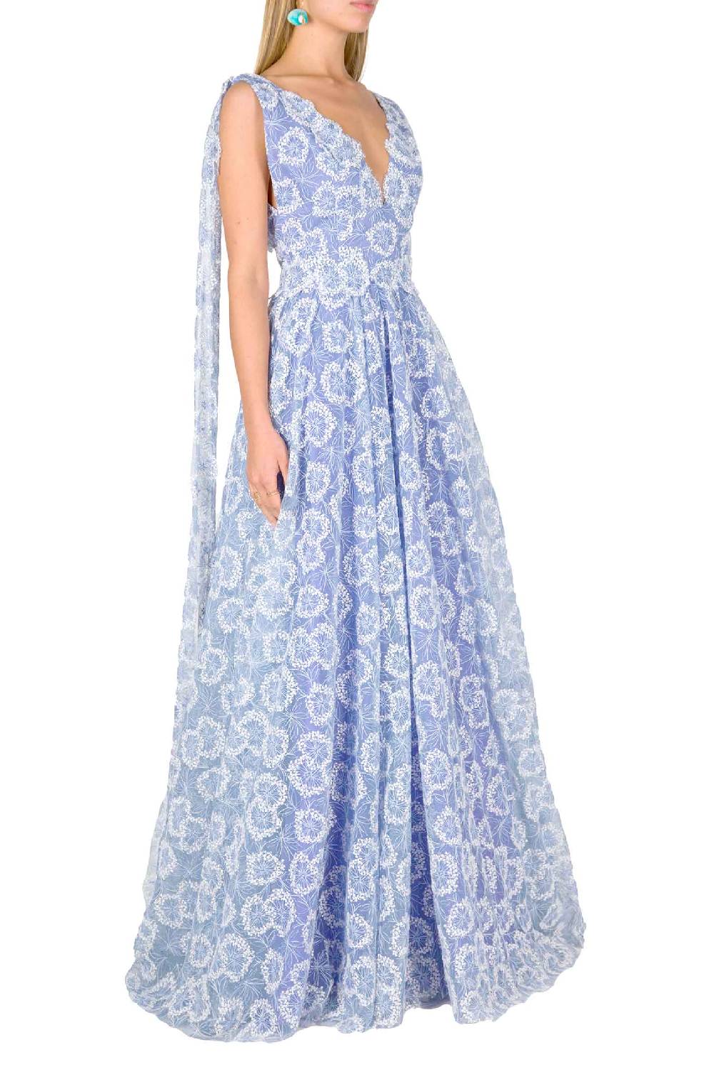 Luisa Beccaria Abito Con Ricami Di Fiori