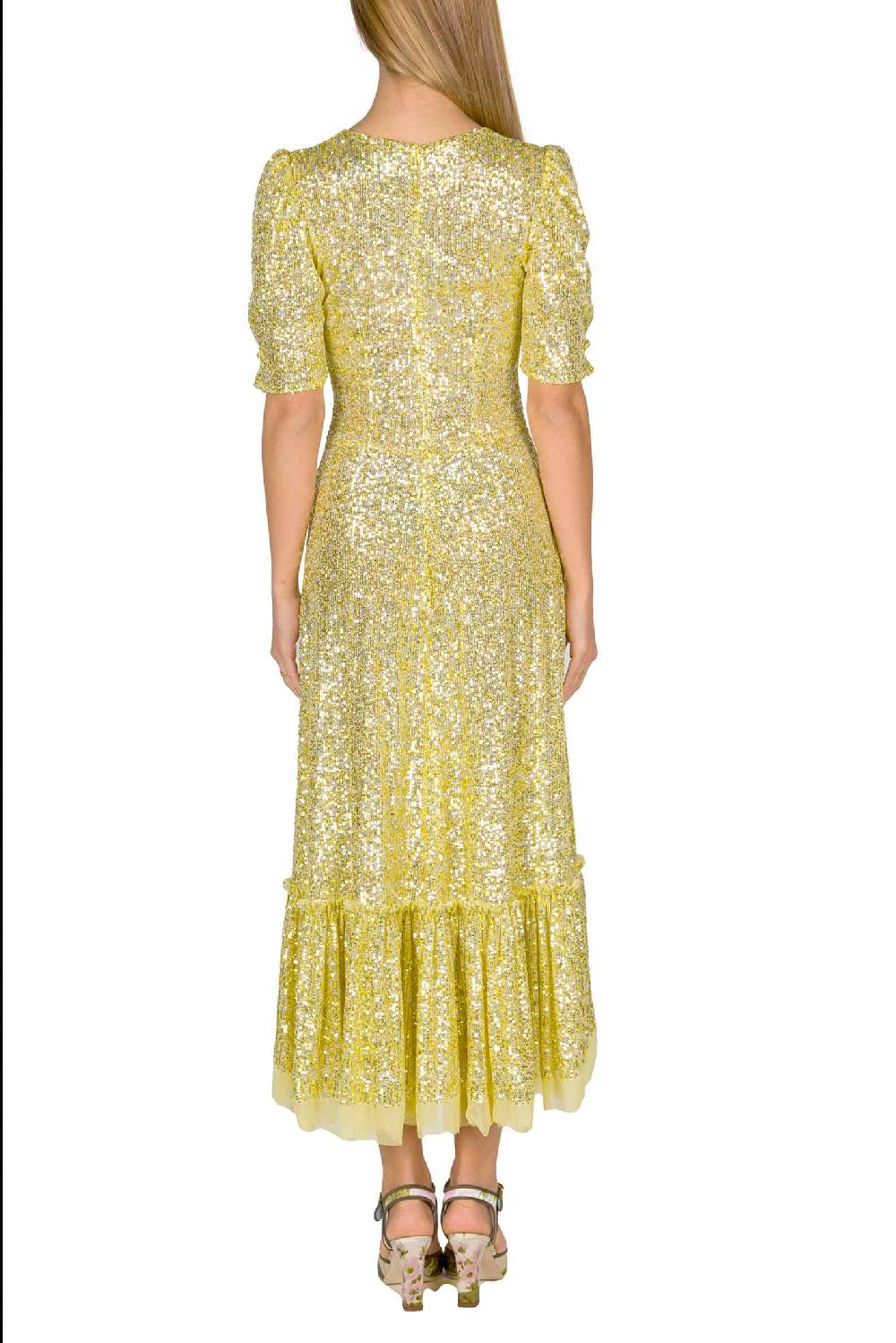 Luisa Beccaria Abito Con Volant Di Paillettes