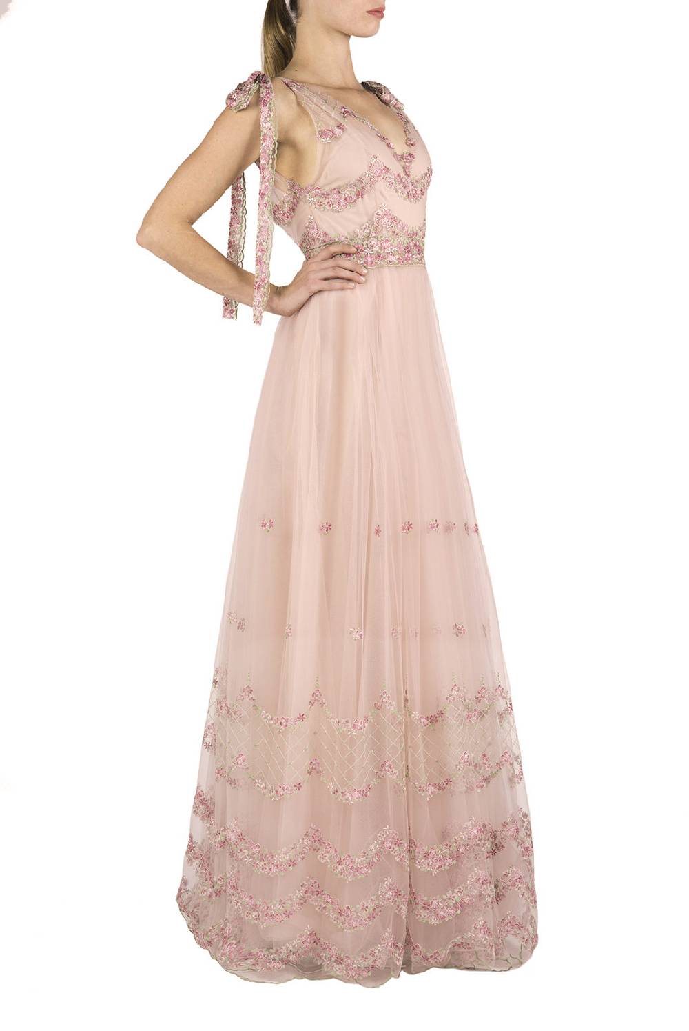 Luisa Beccaria Abito Da Ballo In Tulle Ricamato