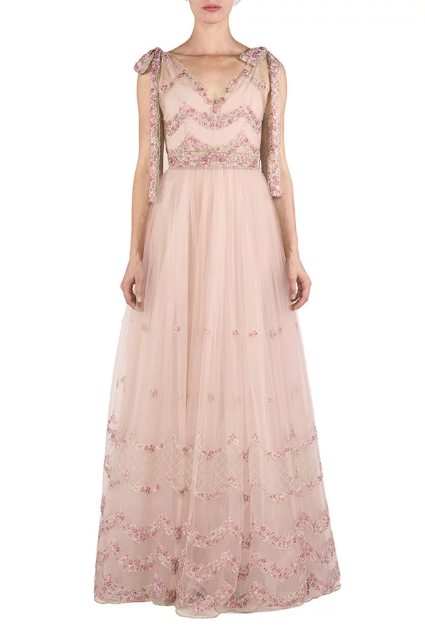 Luisa Beccaria Abito da ballo in tulle ricamato