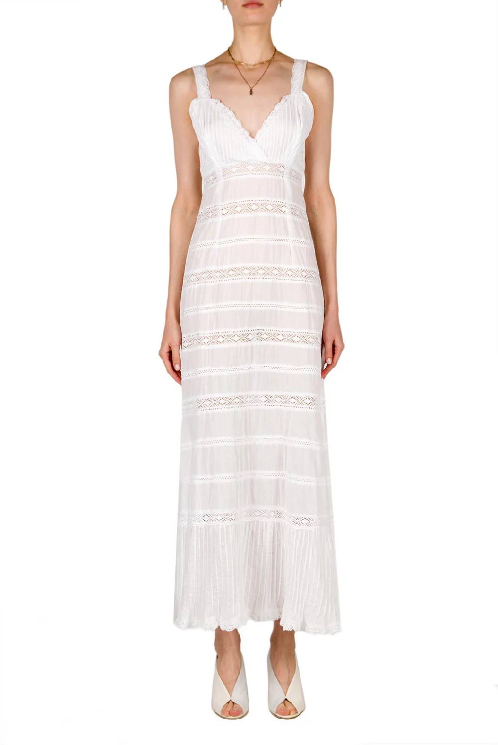 Luisa Beccaria Abito Da Spiaggia In Cotone Bianco