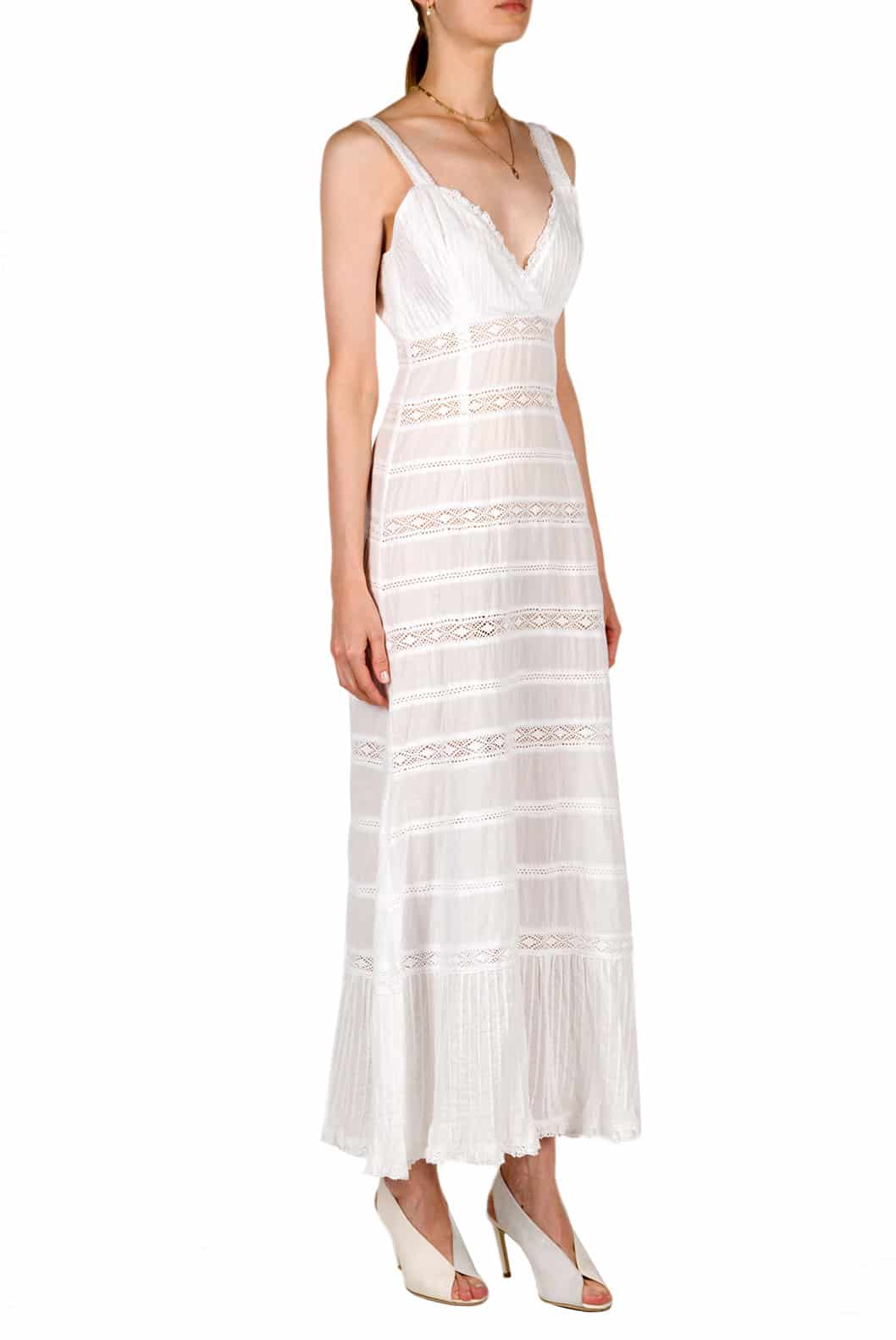 Luisa Beccaria Abito Da Spiaggia In Cotone Bianco