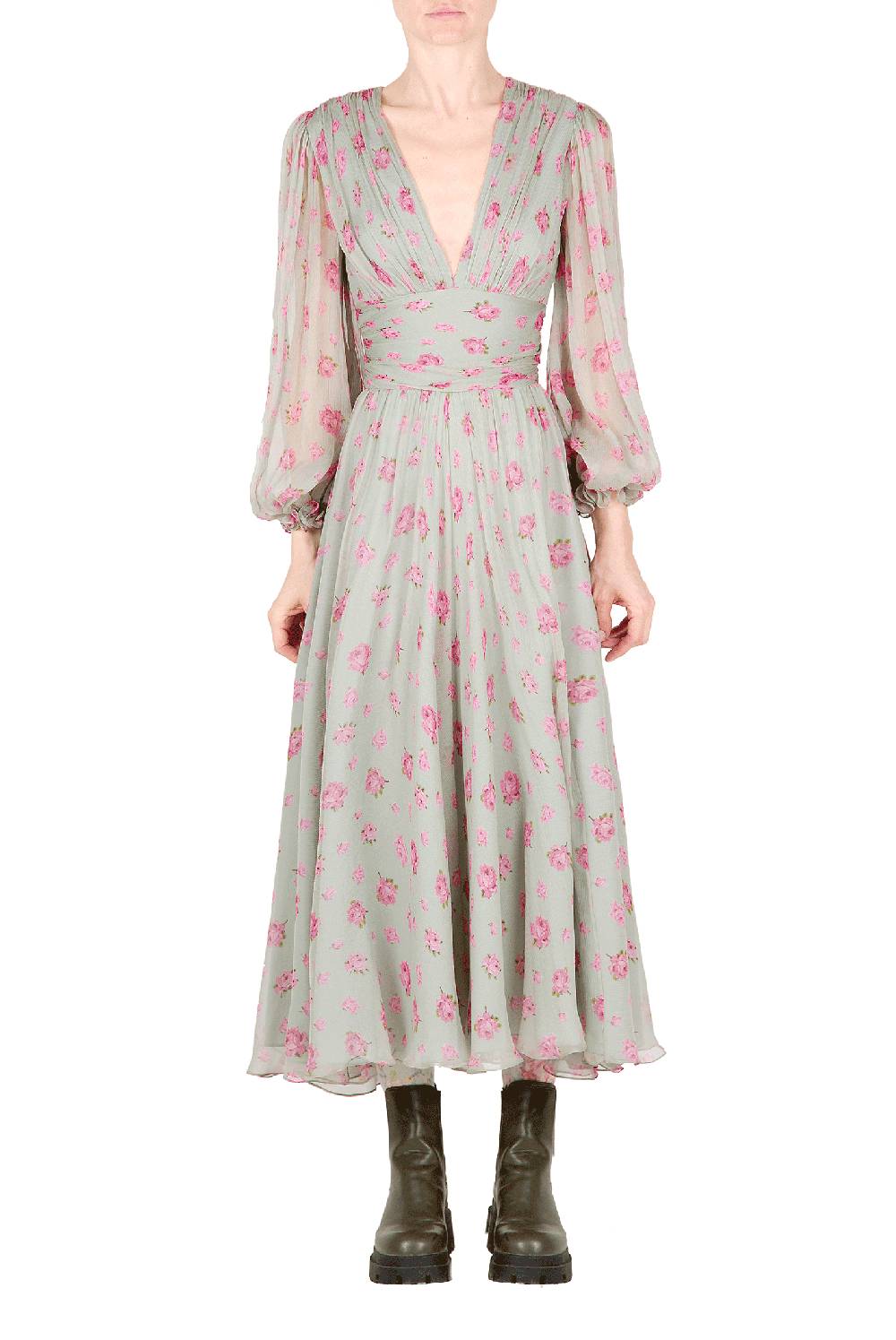 Luisa Beccaria Abito In Chiffon Floreale