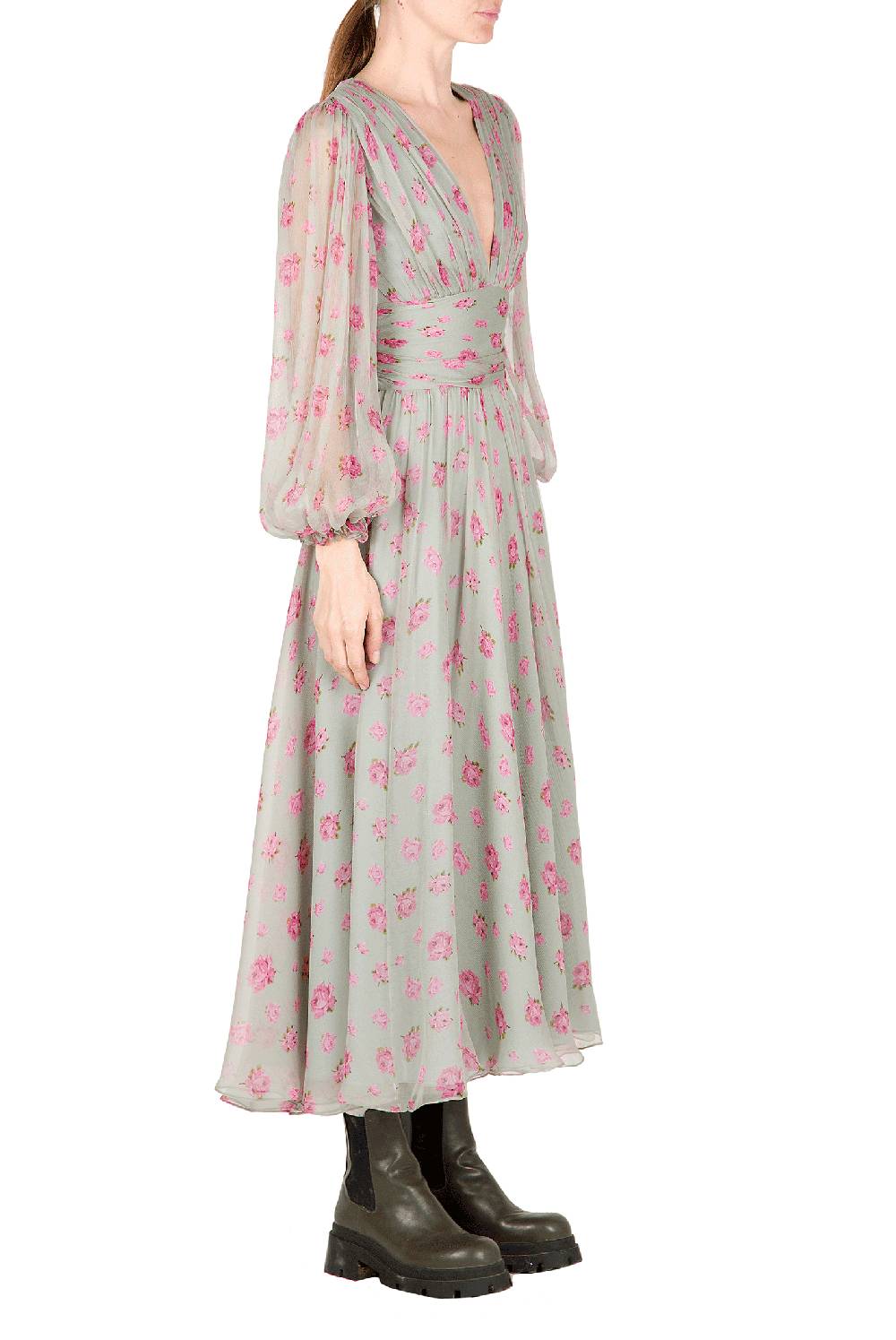 Luisa Beccaria Abito In Chiffon Floreale