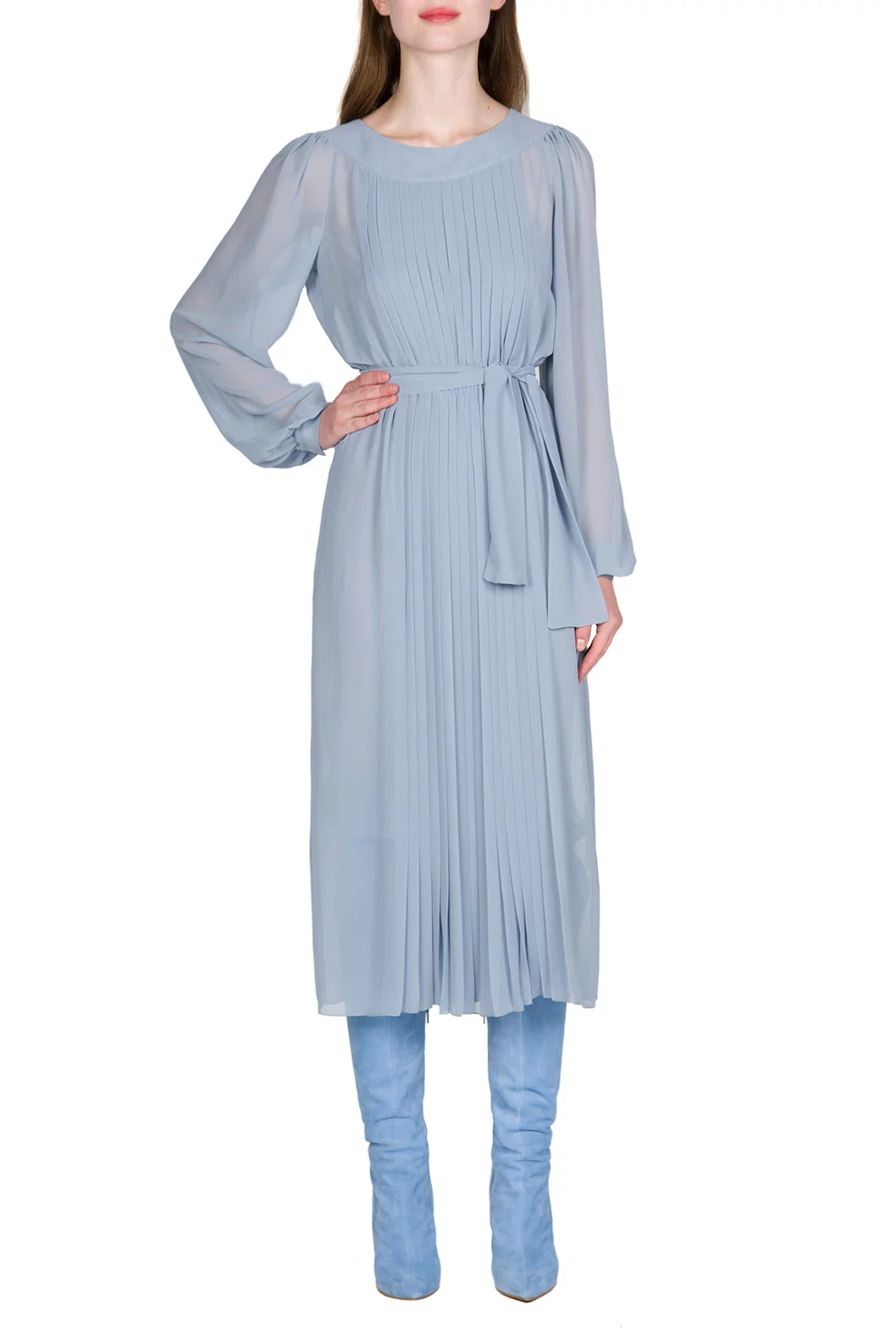 Luisa Beccaria Abito In Chiffon Plissettato