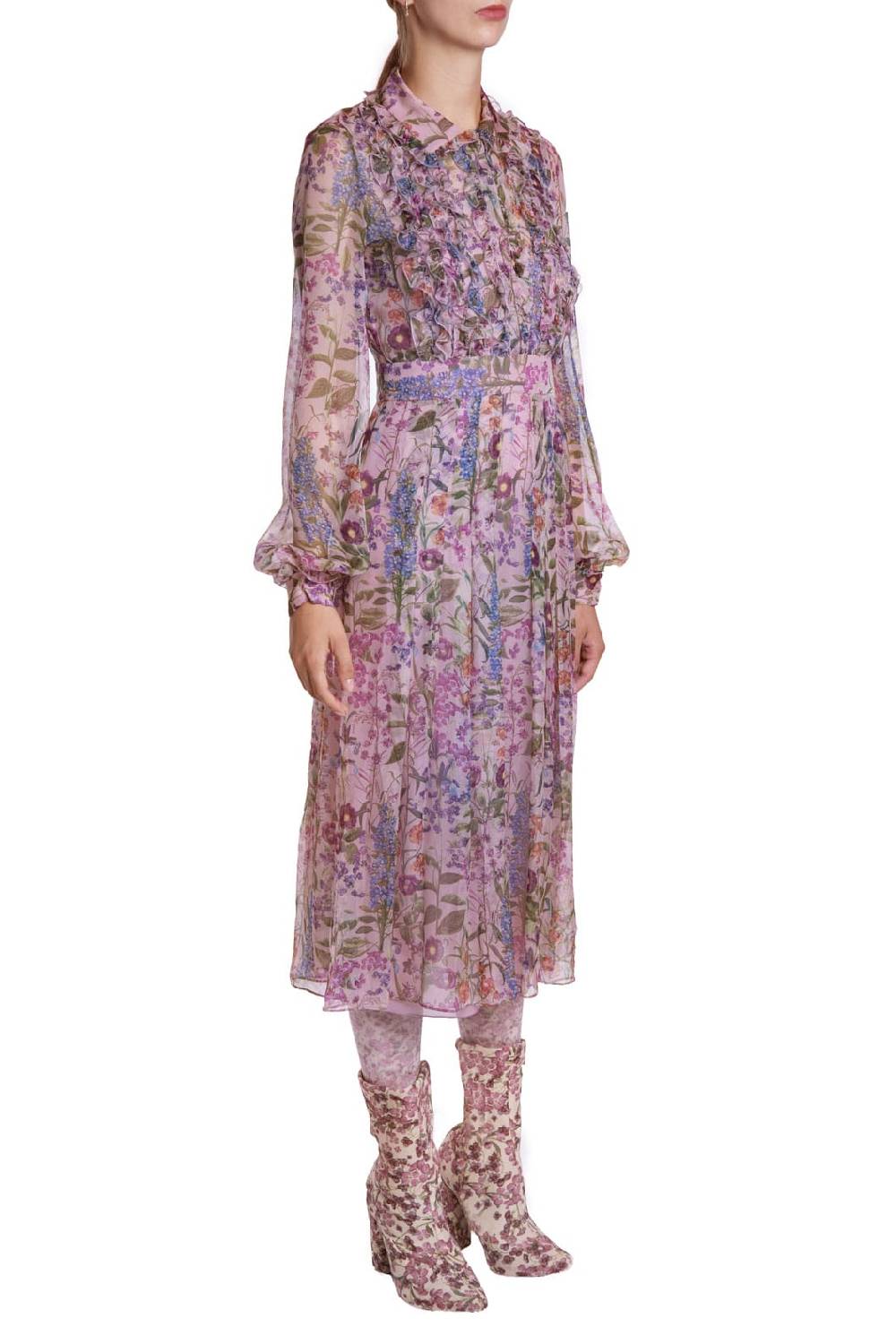 Luisa Beccaria Abito In Chiffon Stampato