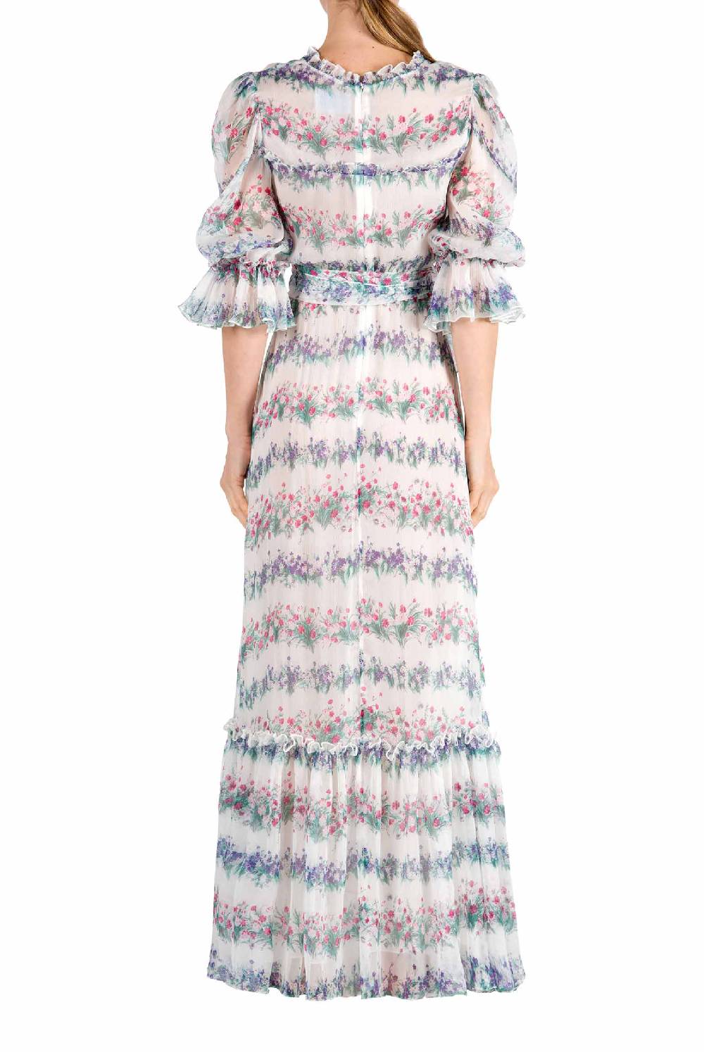 Luisa Beccaria Abito In Chiffon Stampato Floreale