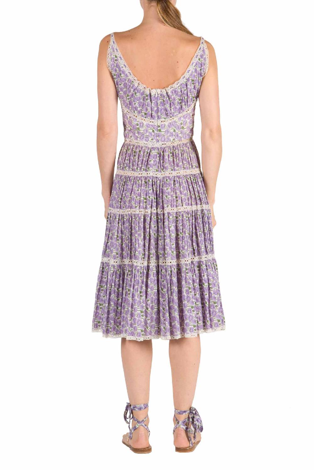 Luisa Beccaria Abito In Cotone Micro Papaveri