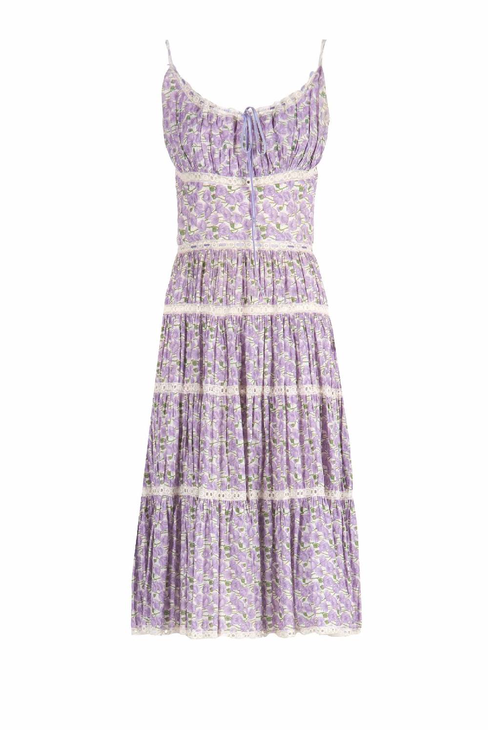 Luisa Beccaria Abito in cotone micro papaveri