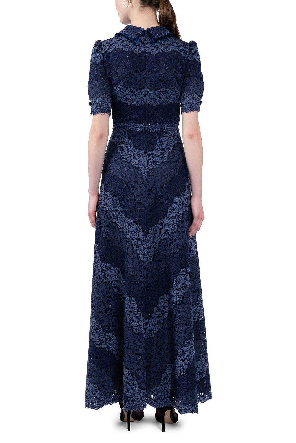 Luisa Beccaria Abito In Pizzo A Righe Con Fascia