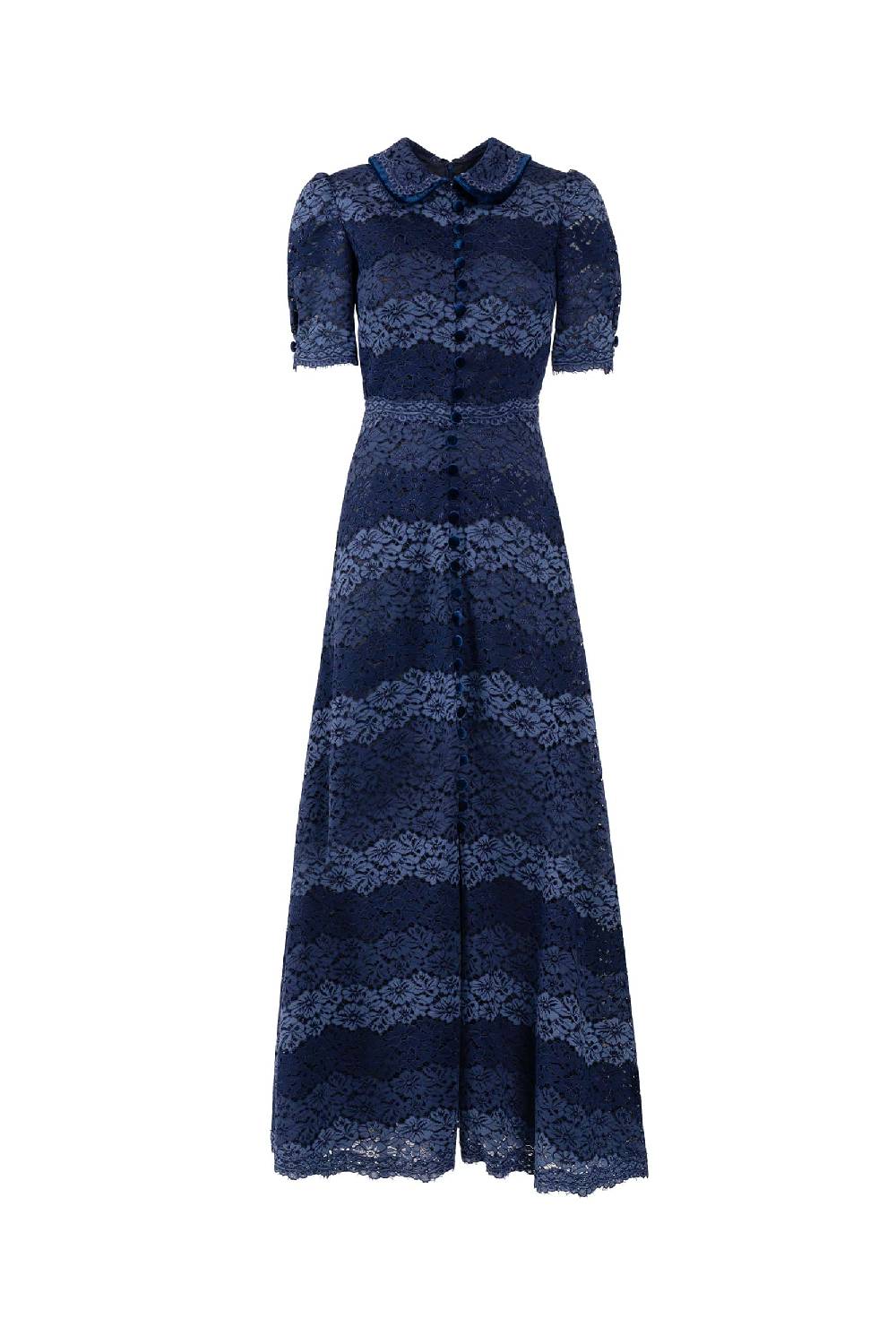 Luisa Beccaria Abito In Pizzo A Righe Con Fascia