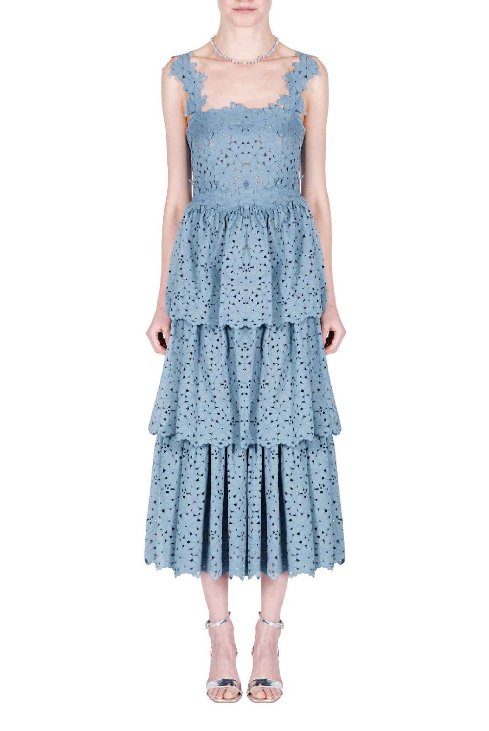 Luisa Beccaria Abito In Pizzo Floreale A Strati