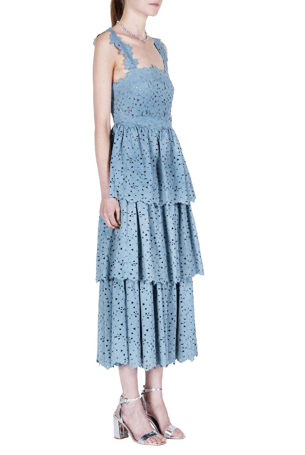 Luisa Beccaria Abito In Pizzo Floreale A Strati