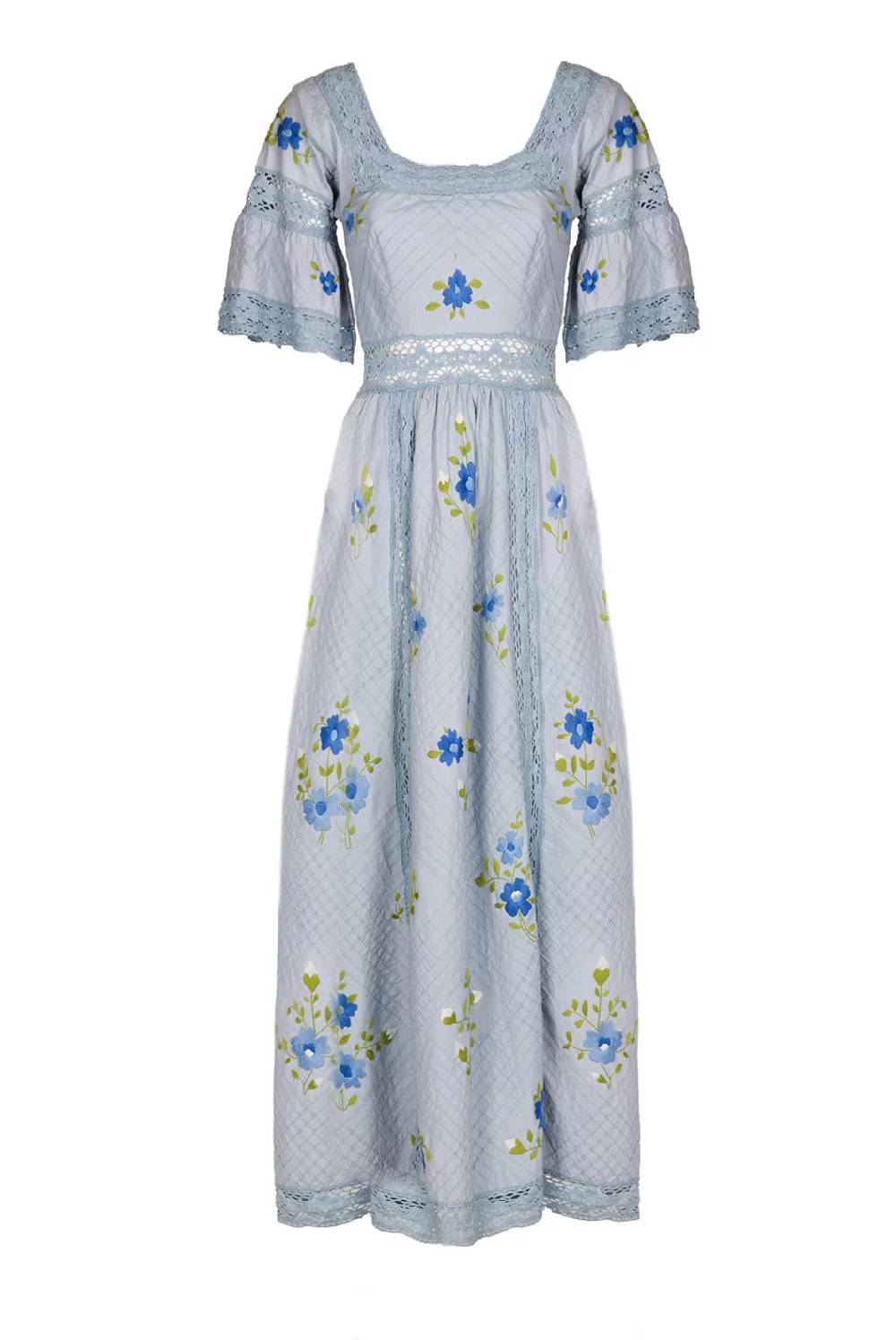 Luisa Beccaria Abito In Pizzo Floreale Ritagliato