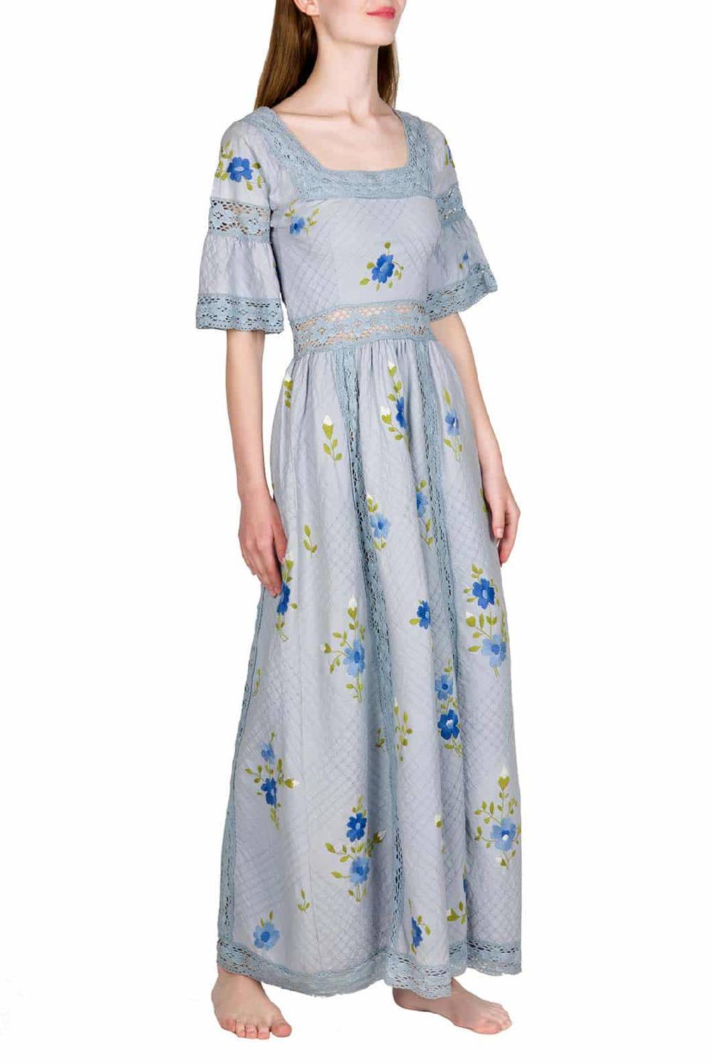 Luisa Beccaria Abito In Pizzo Floreale Ritagliato