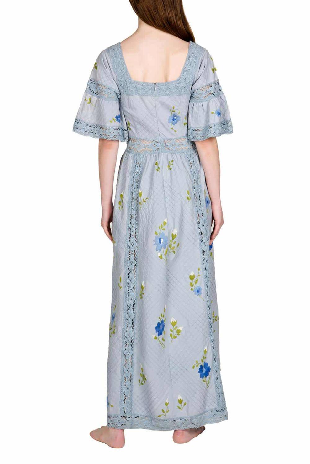 Luisa Beccaria Abito In Pizzo Floreale Ritagliato