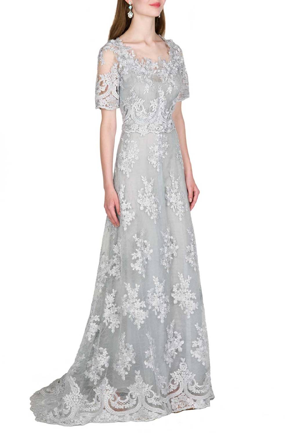 Luisa Beccaria Abito In Pizzo Ricamato Floreale