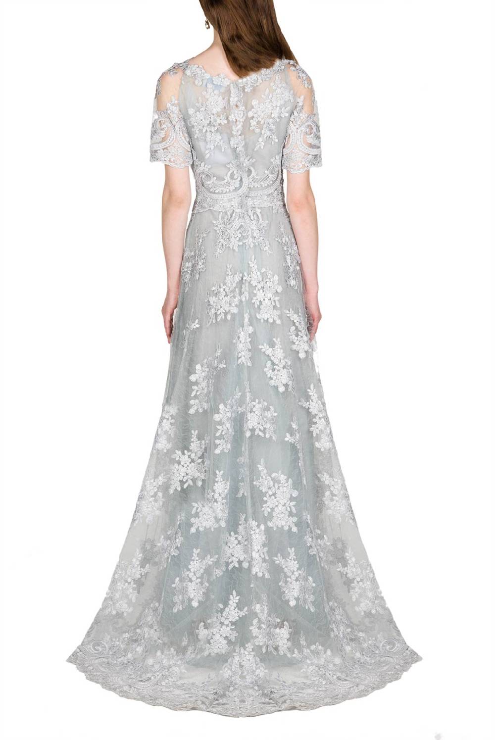 Luisa Beccaria Abito In Pizzo Ricamato Floreale