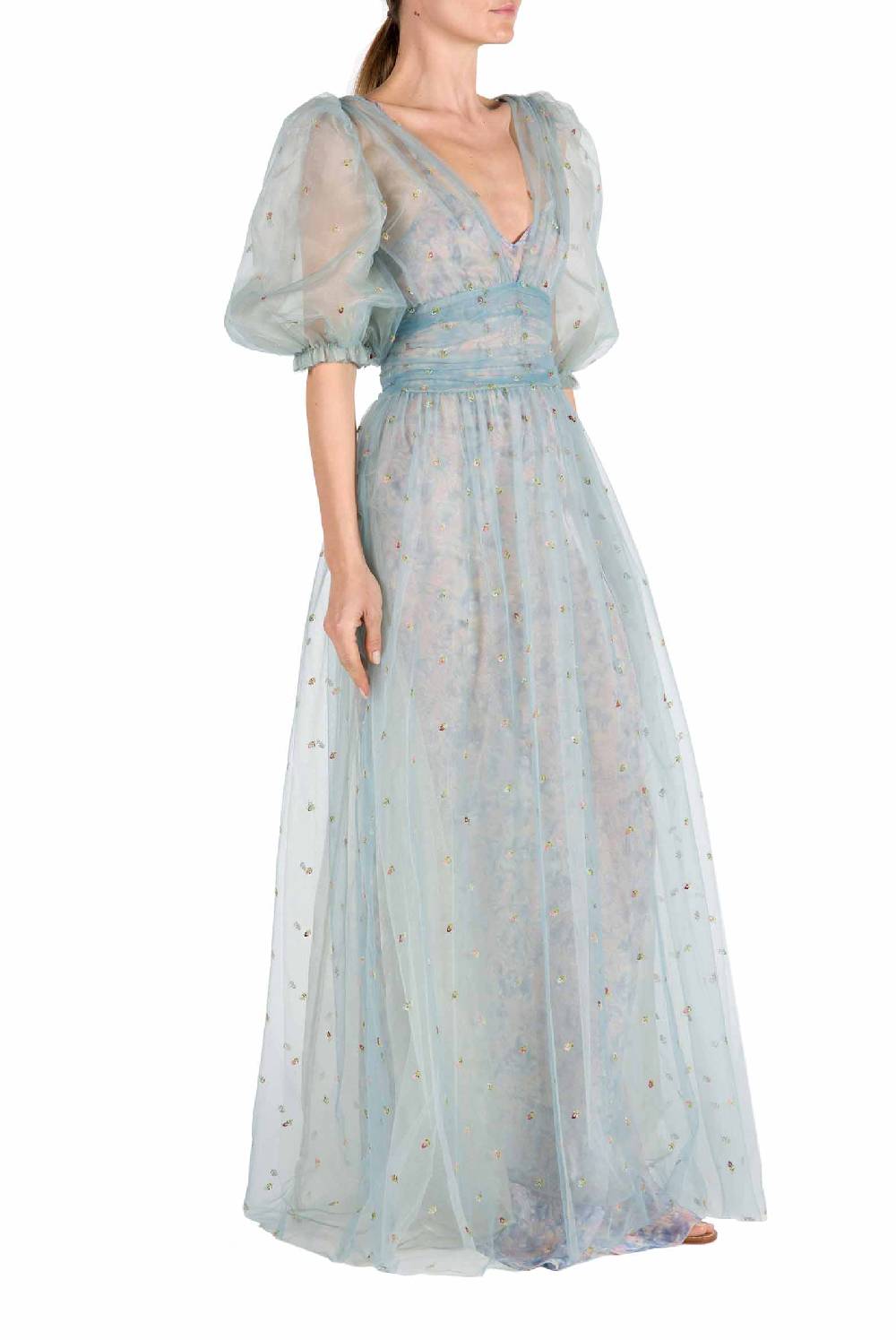 Luisa Beccaria Abito In Tulle Ricamato