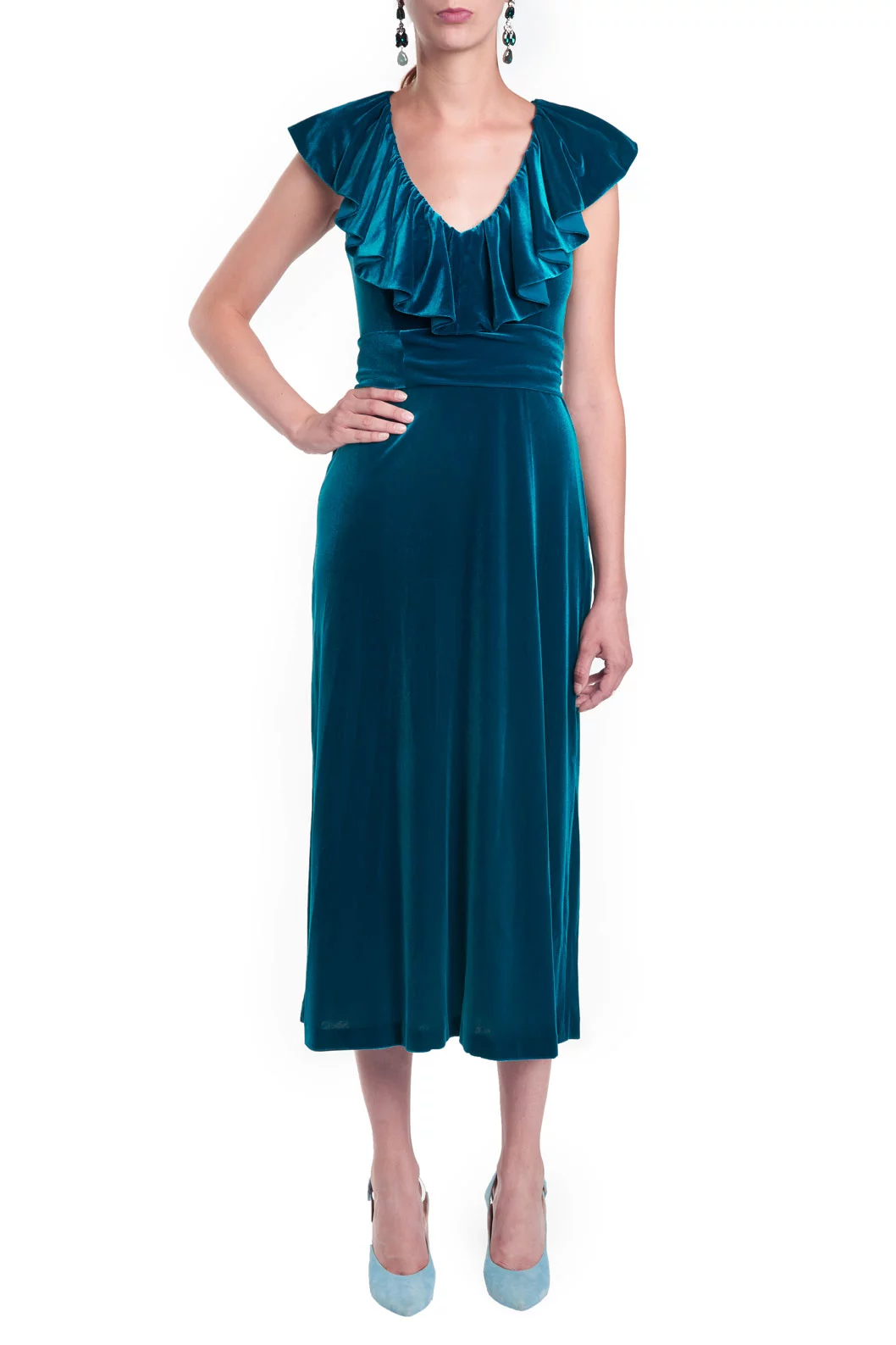 Luisa Beccaria Abito In Velluto Elasticizzato