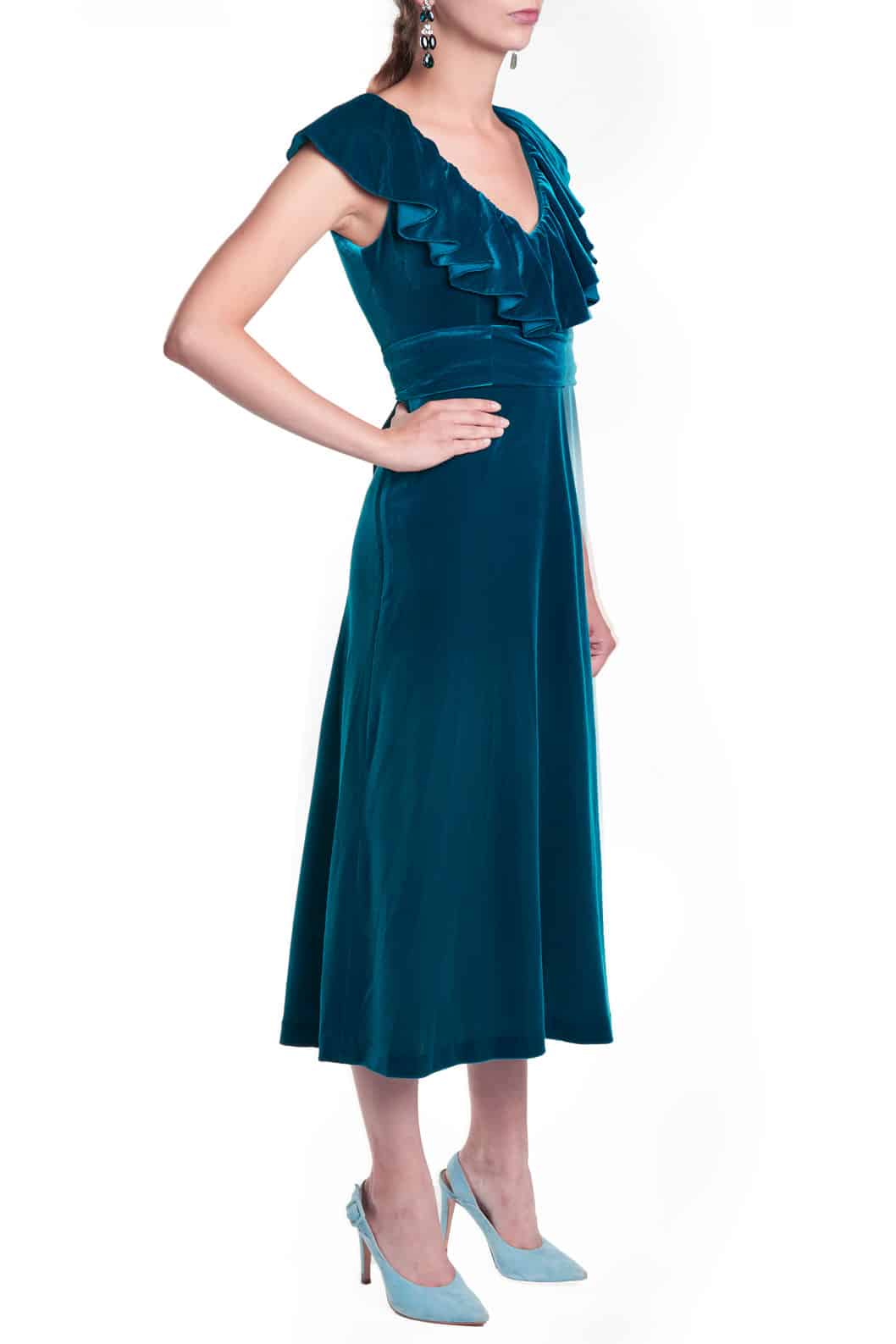 Luisa Beccaria Abito In Velluto Elasticizzato