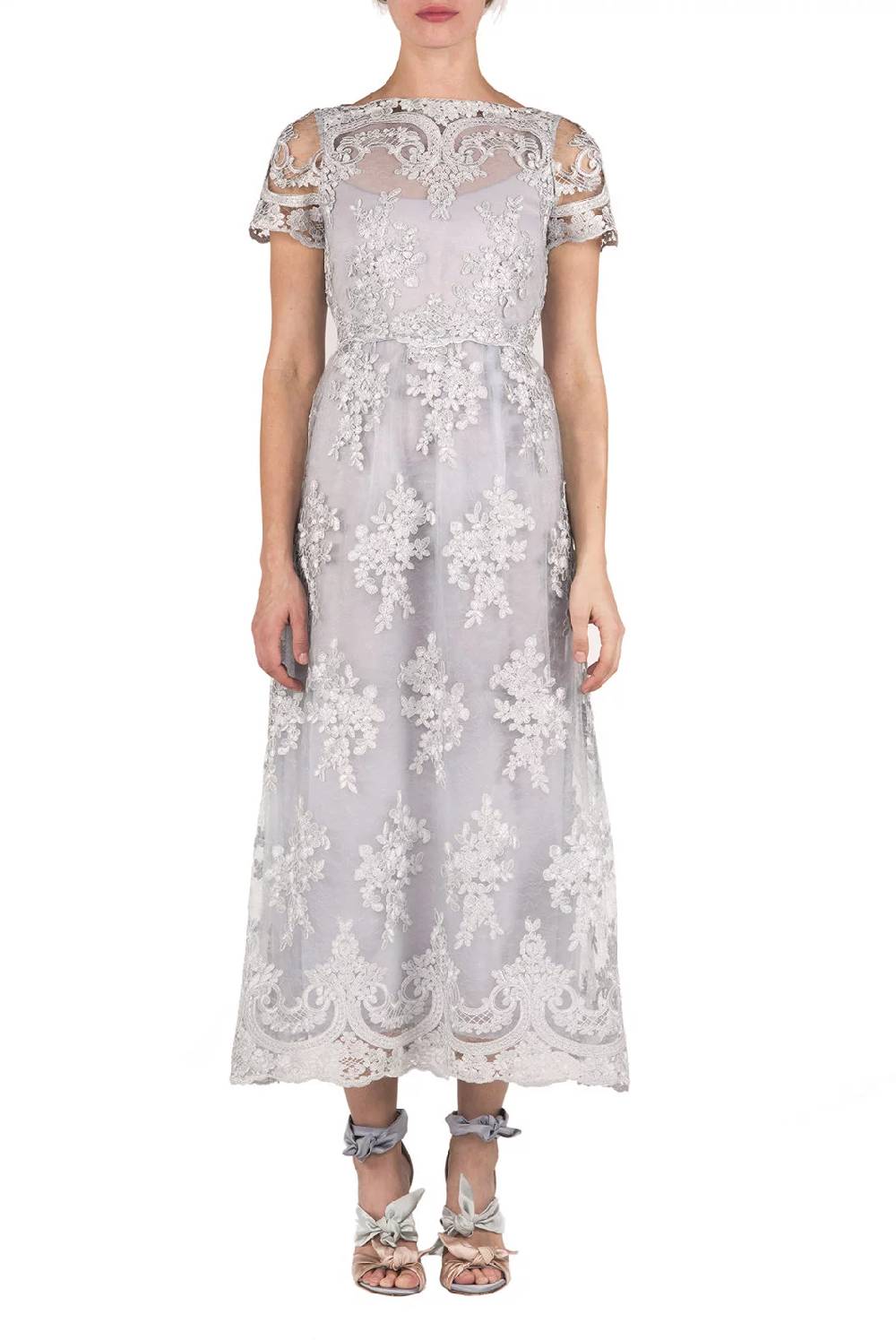 Luisa Beccaria Abito Longuette In Pizzo Floreale